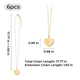 Collier en acier inoxydable en forme de cœur (6 pièces)