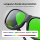 Lunettes de Sécurité Laser xTool pour Lasers 316-460 nm, 630-670 nm et 800-1080 nm