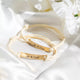 Bracelet en cordon avec étiquette rectangulaire dorée (3 pièces)
