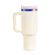 Gobelet en acier inoxydable blanc crème à irisé avec poignée amovible (40 oz)