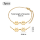 Bracelet patte de chien en acier inoxydable doré (3 pcs)