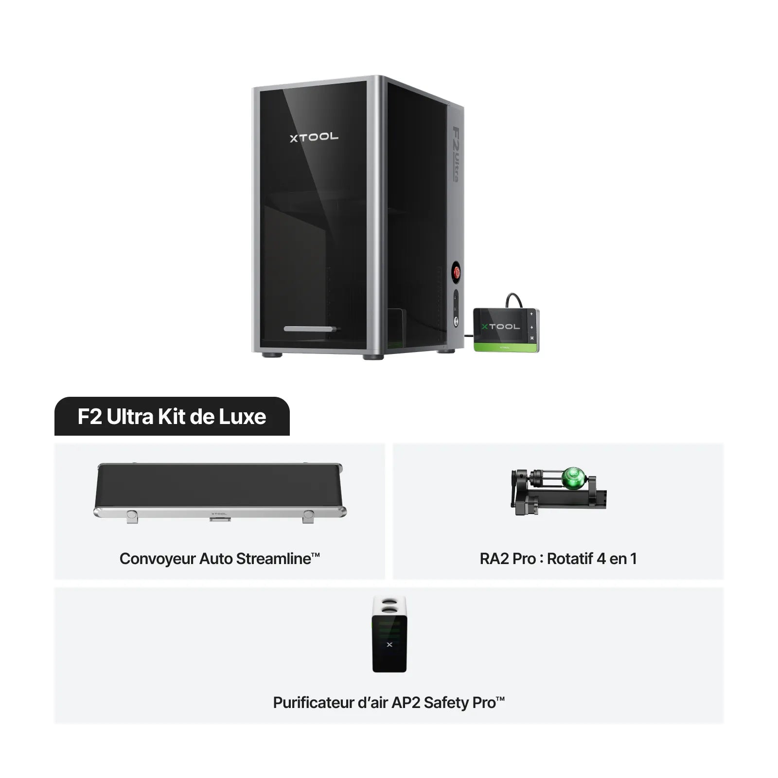 xTool F2 Ultra – Graveur Laser Double MOPA 60W + Diode 40W