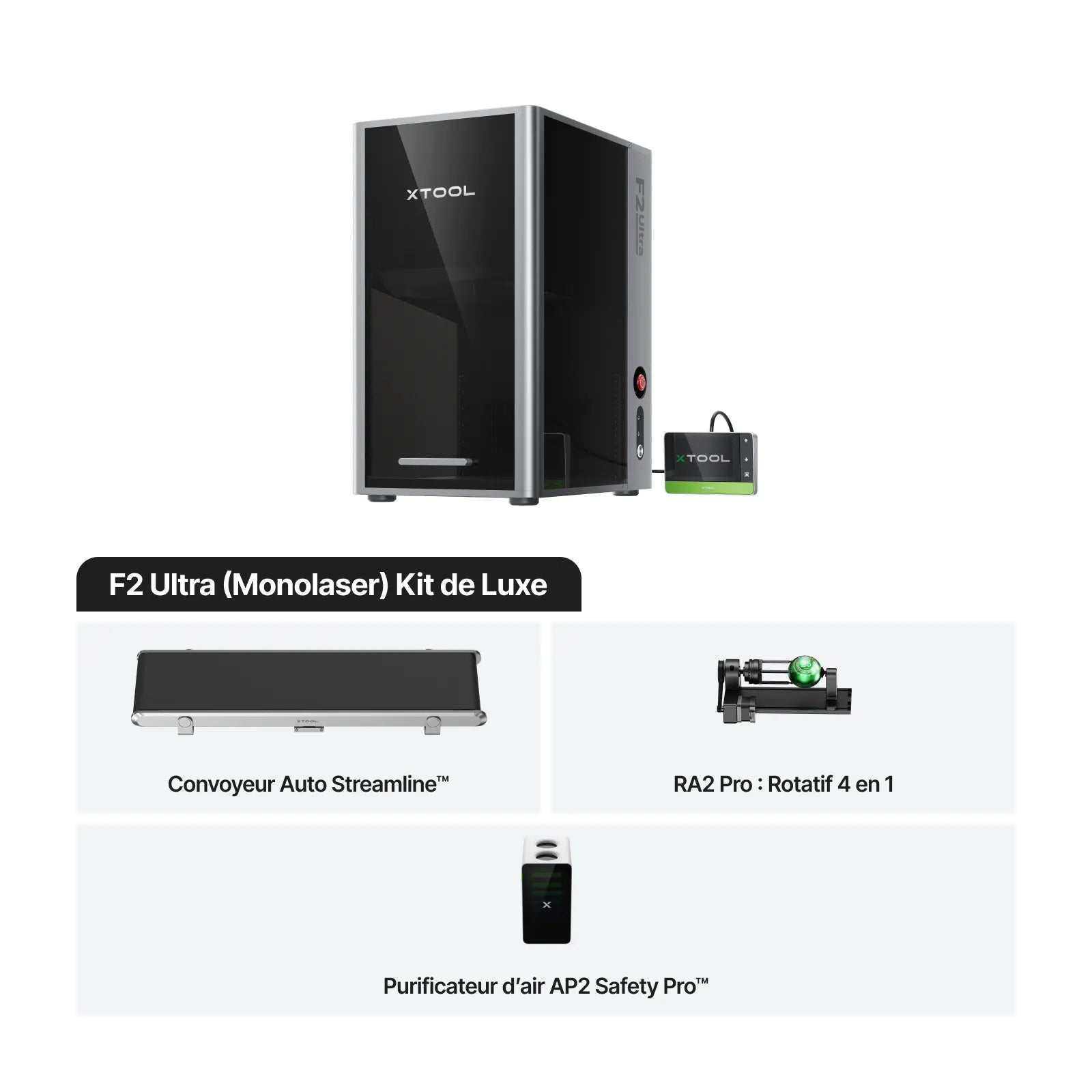 xTool F2 Ultra – Graveur Laser Double MOPA 60W + Diode 40W