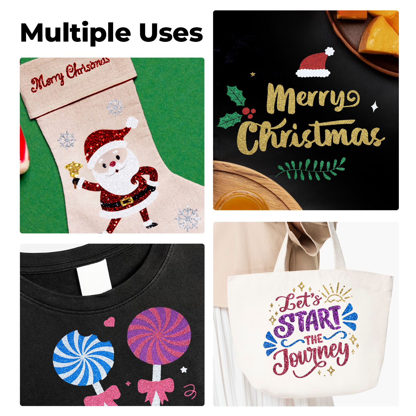 Rouleau de Vinyle de Transfert Thermique Paillettes Or