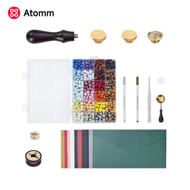 Ensemble DIY de tampons à cacheter en cire (32 pièces)