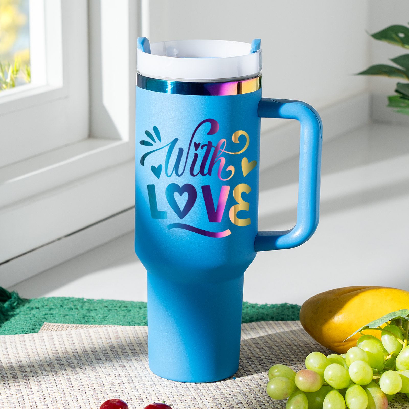 Gobelet en acier inoxydable de 40oz avec poignée amovible