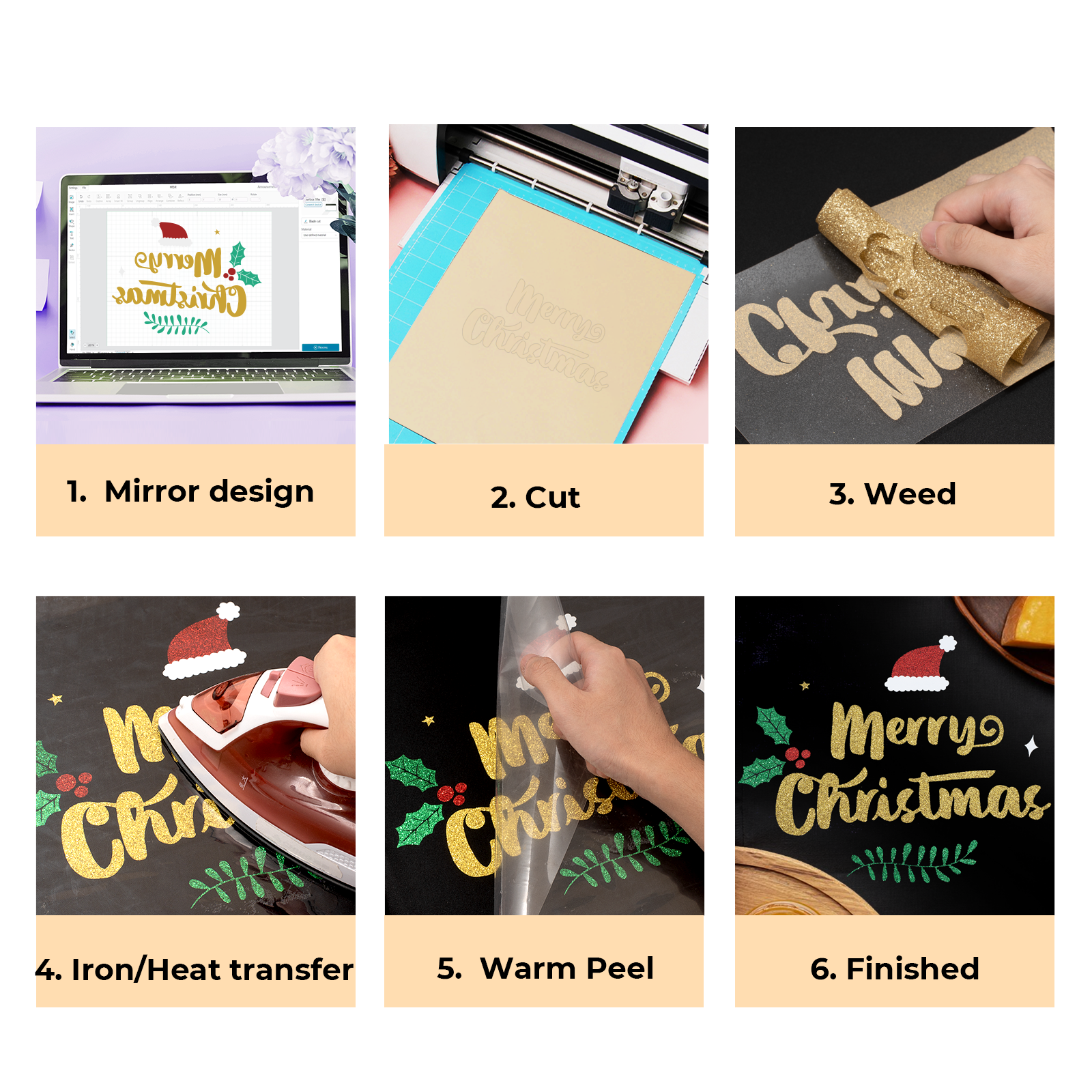 Rouleau de Vinyle de Transfert Thermique Paillettes Or