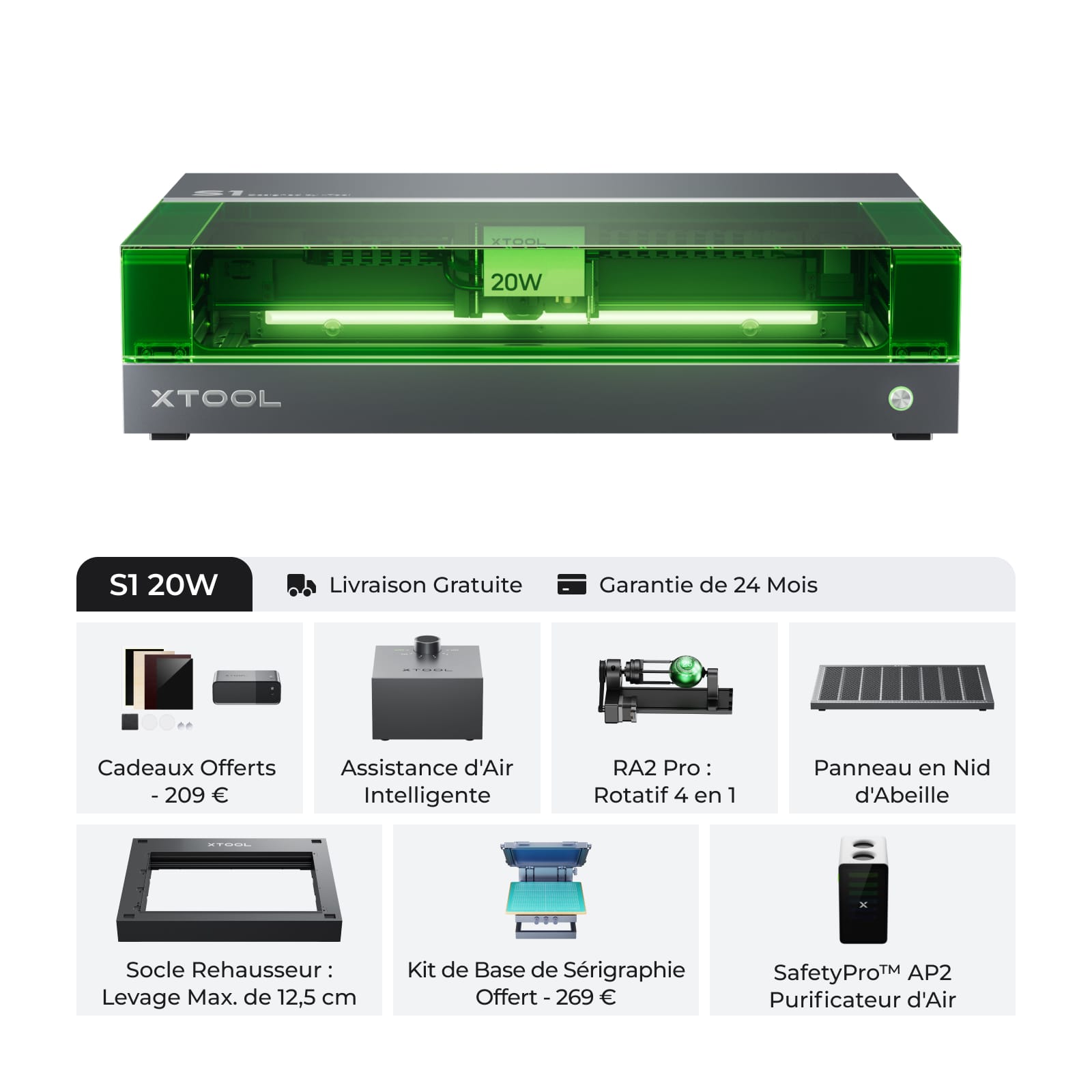 xTool S1 Découpeur Laser à Diode Fermé