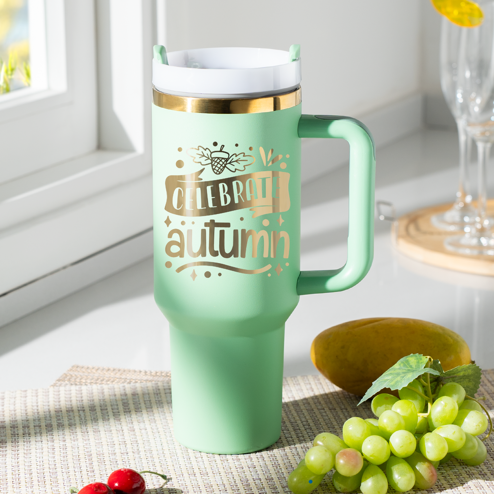 Gobelet en acier inoxydable de 40oz avec poignée amovible