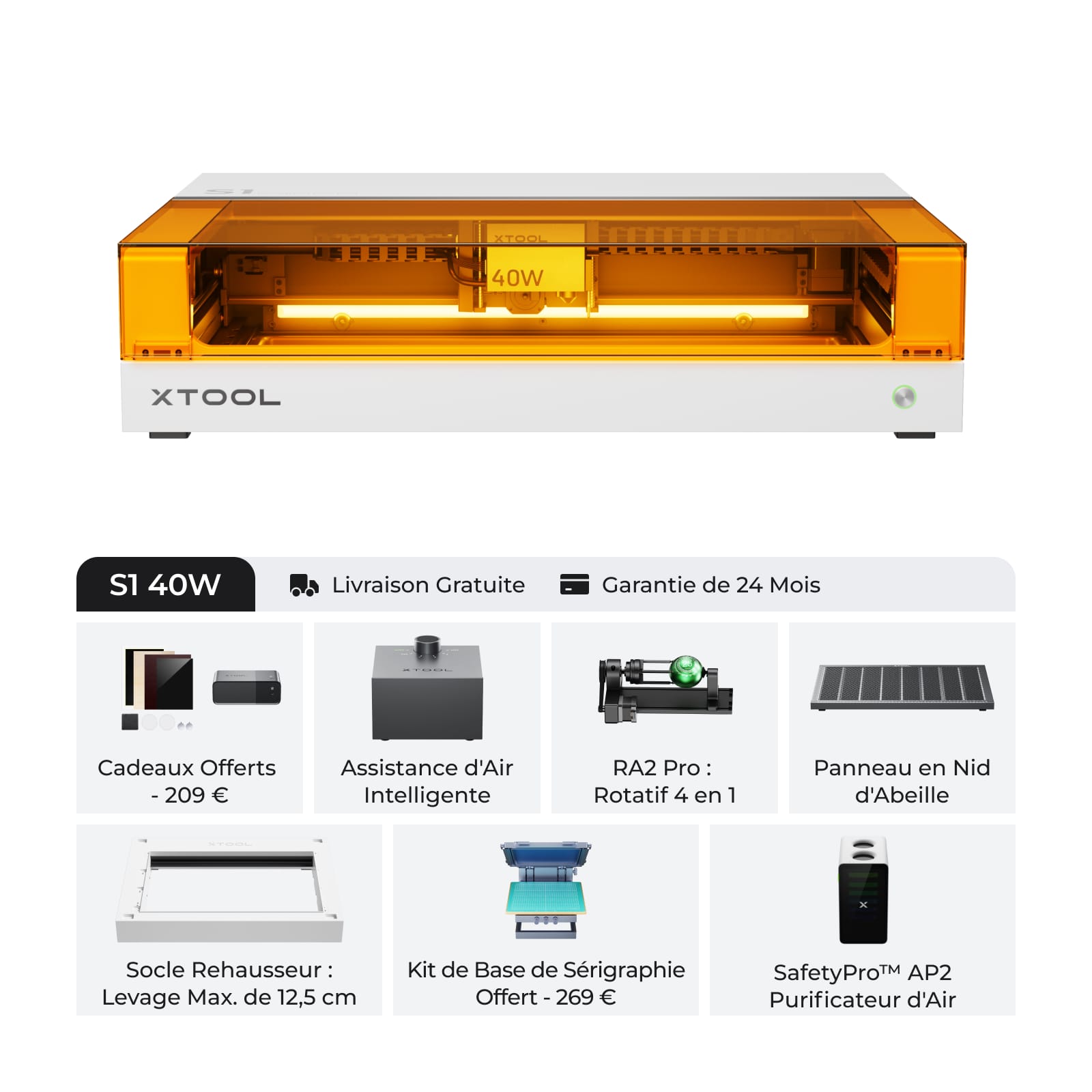 xTool S1 Découpeur Laser à Diode Fermé