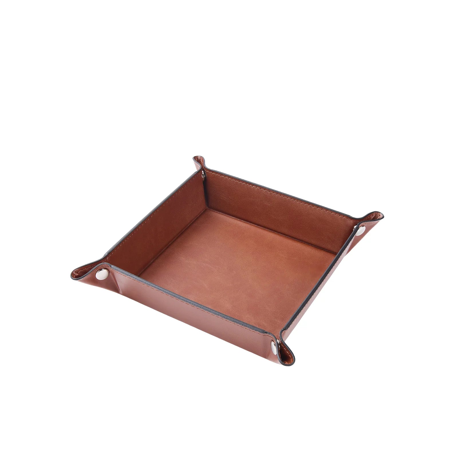 Plateau en cuir PU gravable, coloris marron vintage à noir (1 pièce)