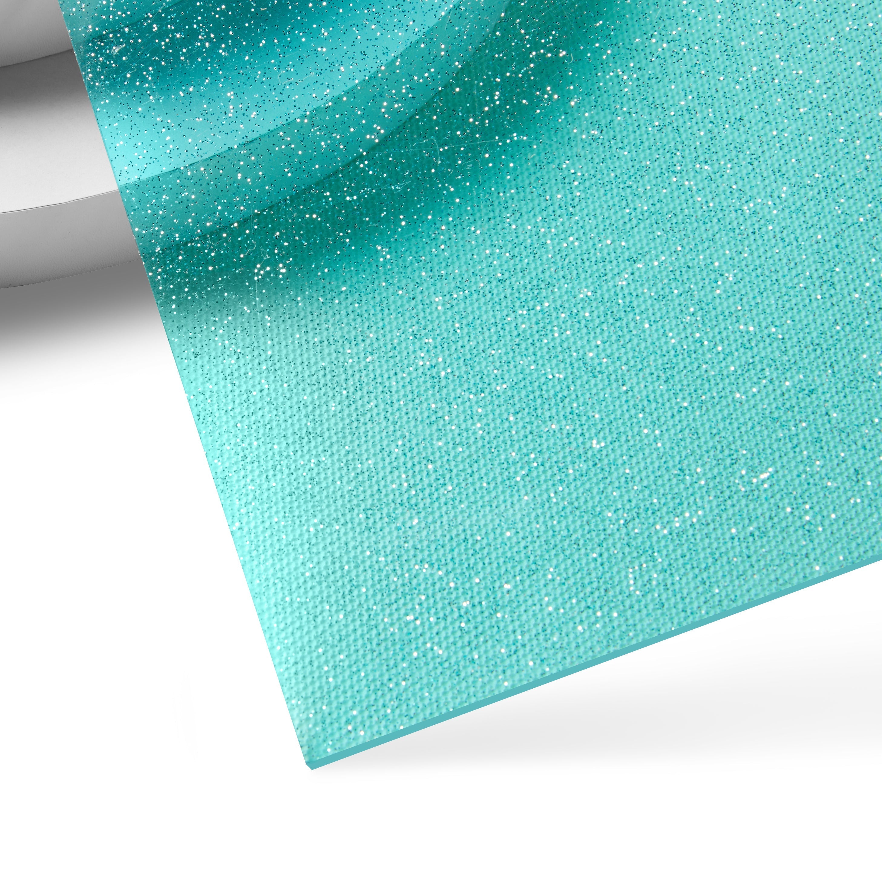 Plaque Acrylique Brillante Translucide Bleue à Paillettes de 3 mm (2 pièces)