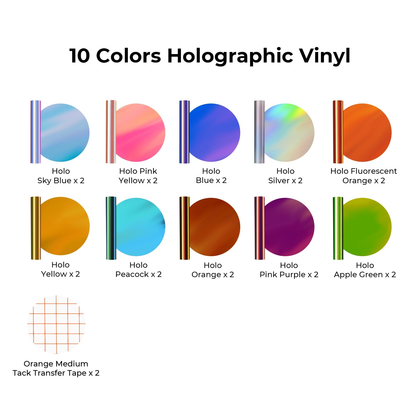 Vinyle autocollant holographique (20 pièces)