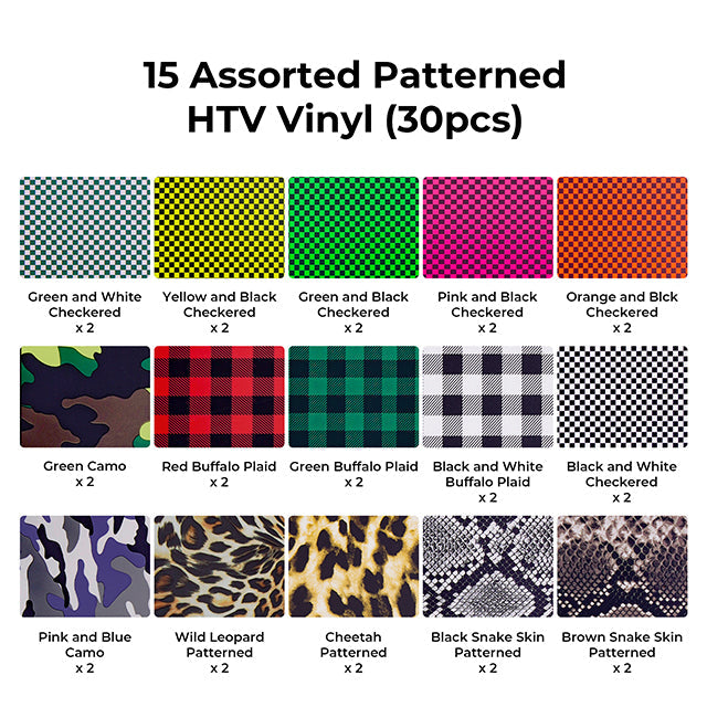 Vinyle thermocollant à motifs (30 pièces)