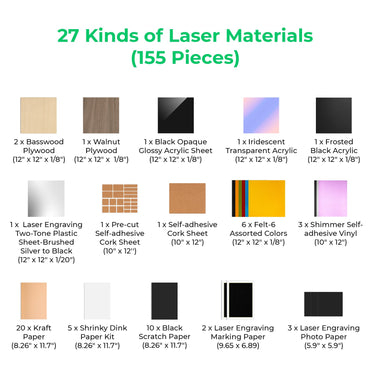 Kit Ultime de Matériaux pour Laser (155 pièces)