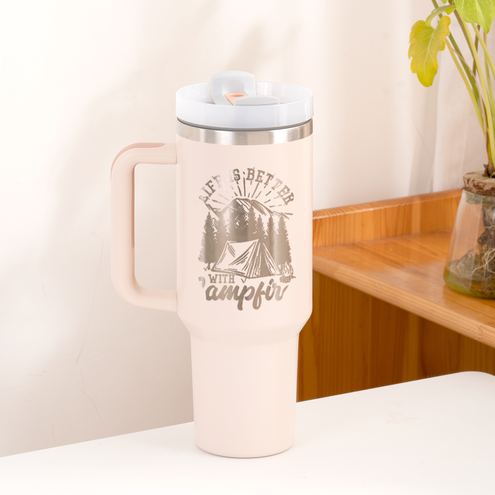 Gobelet en acier inoxydable de 40oz avec poignée amovible