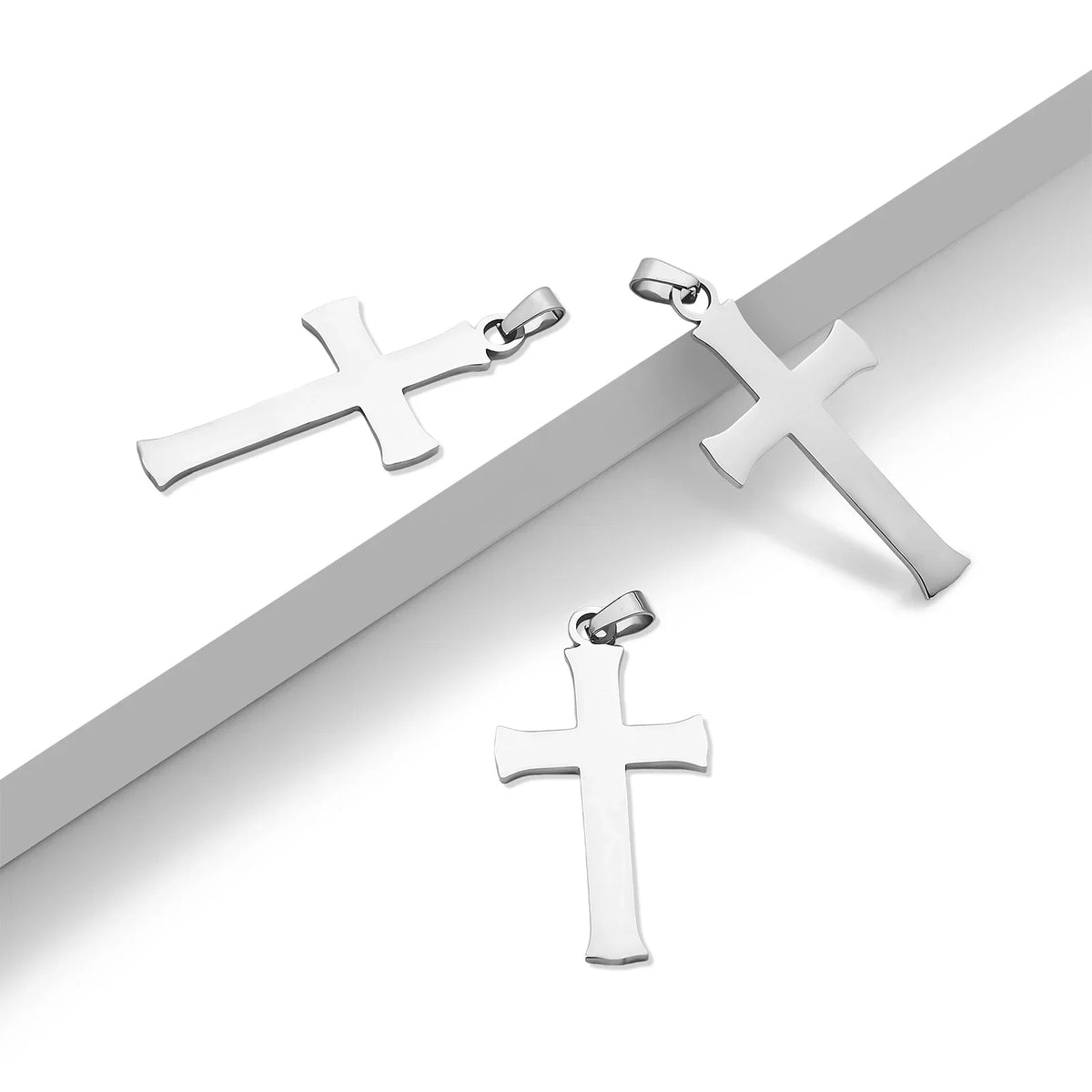 Bracelet Croix Homme En Acier Inoxydable Bleu - 6 Cm, Style Métal Et Fantaisie