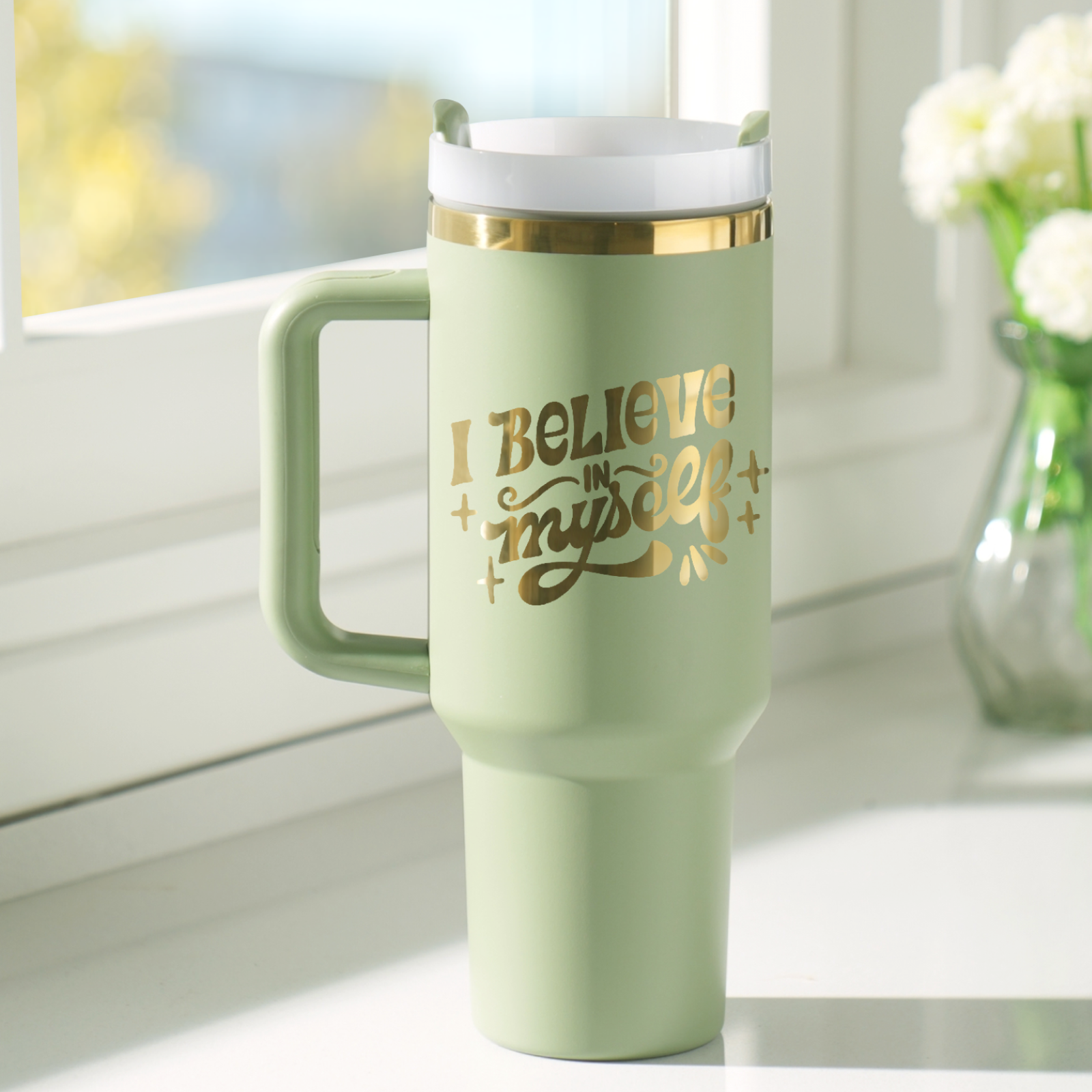 Gobelet en acier inoxydable de 40oz avec poignée amovible