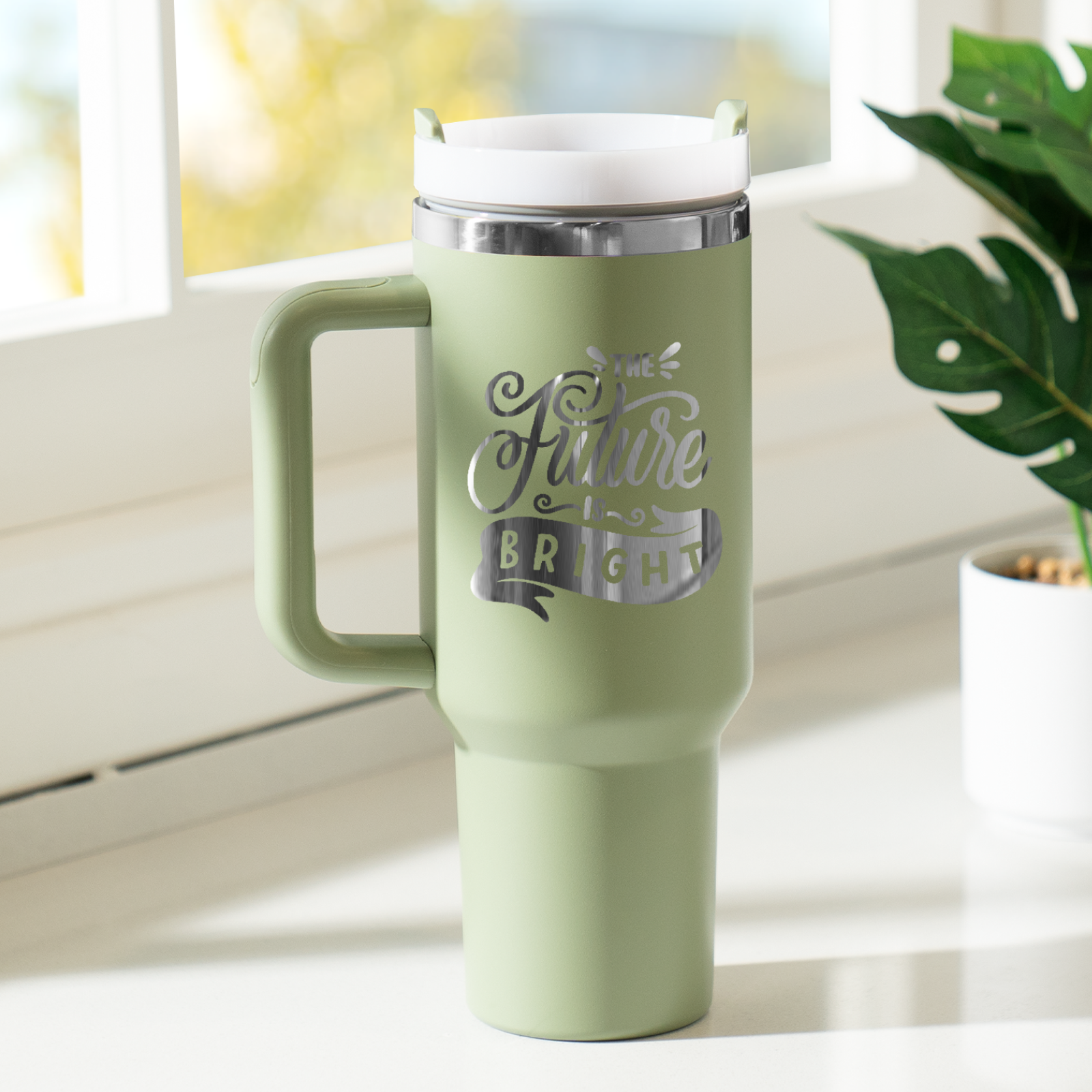 Gobelet en acier inoxydable de 40oz avec poignée amovible