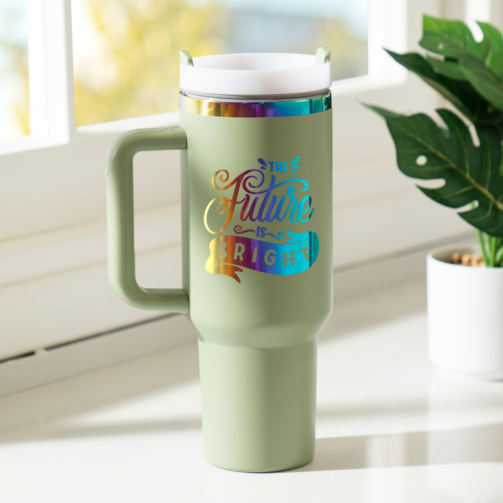 Gobelet en acier inoxydable de 40oz avec poignée amovible