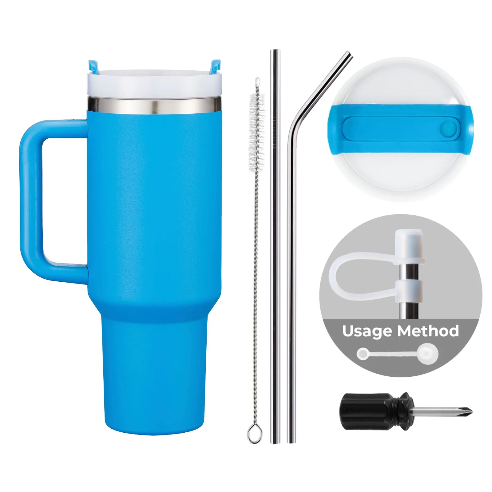 Gobelet en acier inoxydable de 40oz avec poignée amovible