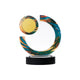 Trophée en cristal K5 à tourbillon coloré avec socle en marbre