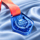 Médaille Géométrique en Verre Coloré Bleu (1 pc)