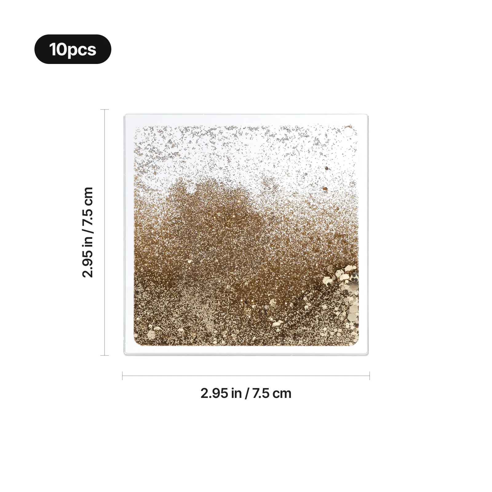 Gold quicksand acrylic fridge magnet 03