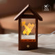 Base lumineuse LED en bois de sapelli en forme de maison pour cristal rectangulaire K9 Sélection xTool