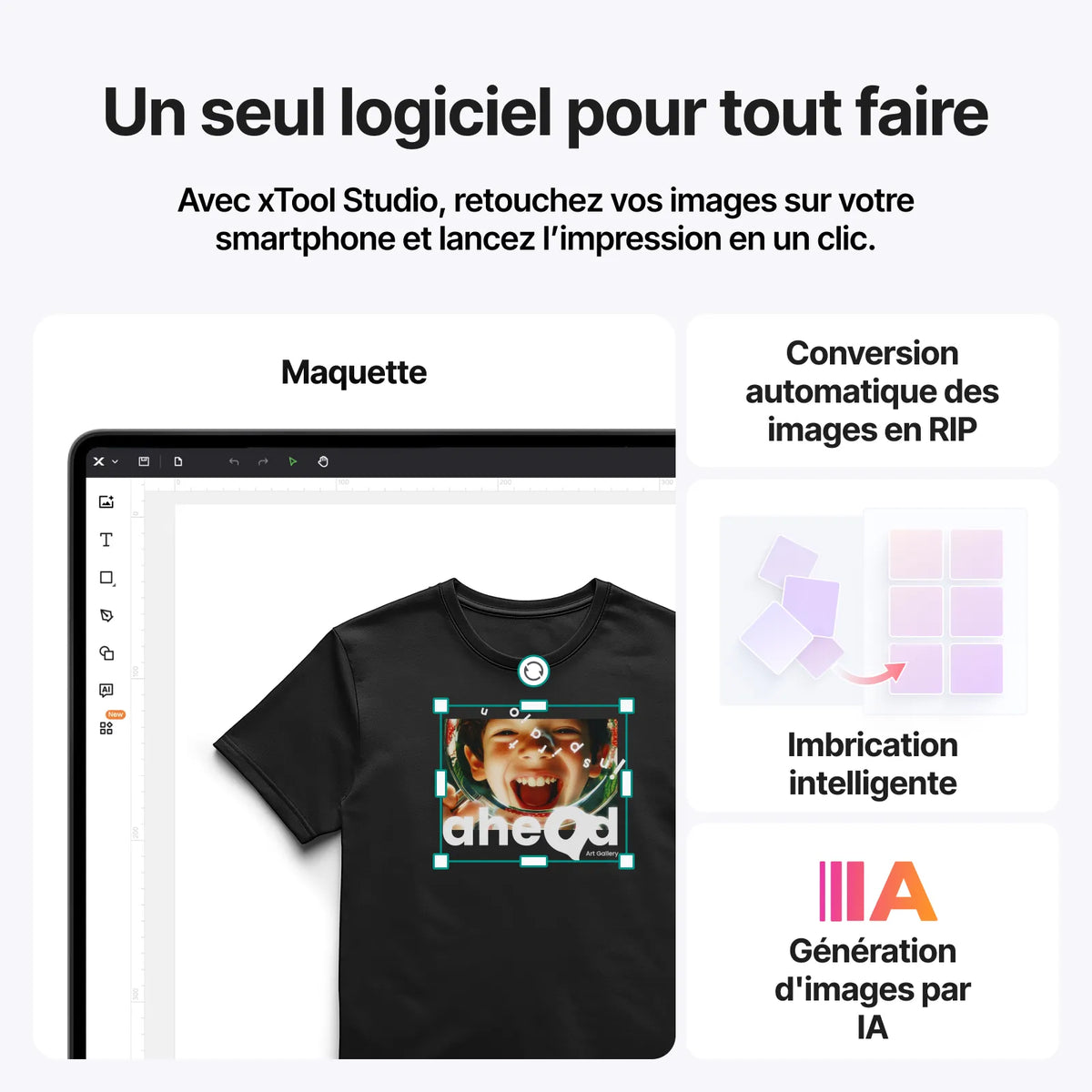 xTool Apparel Printer Plus- Imprimante Textile DTF en un clic
