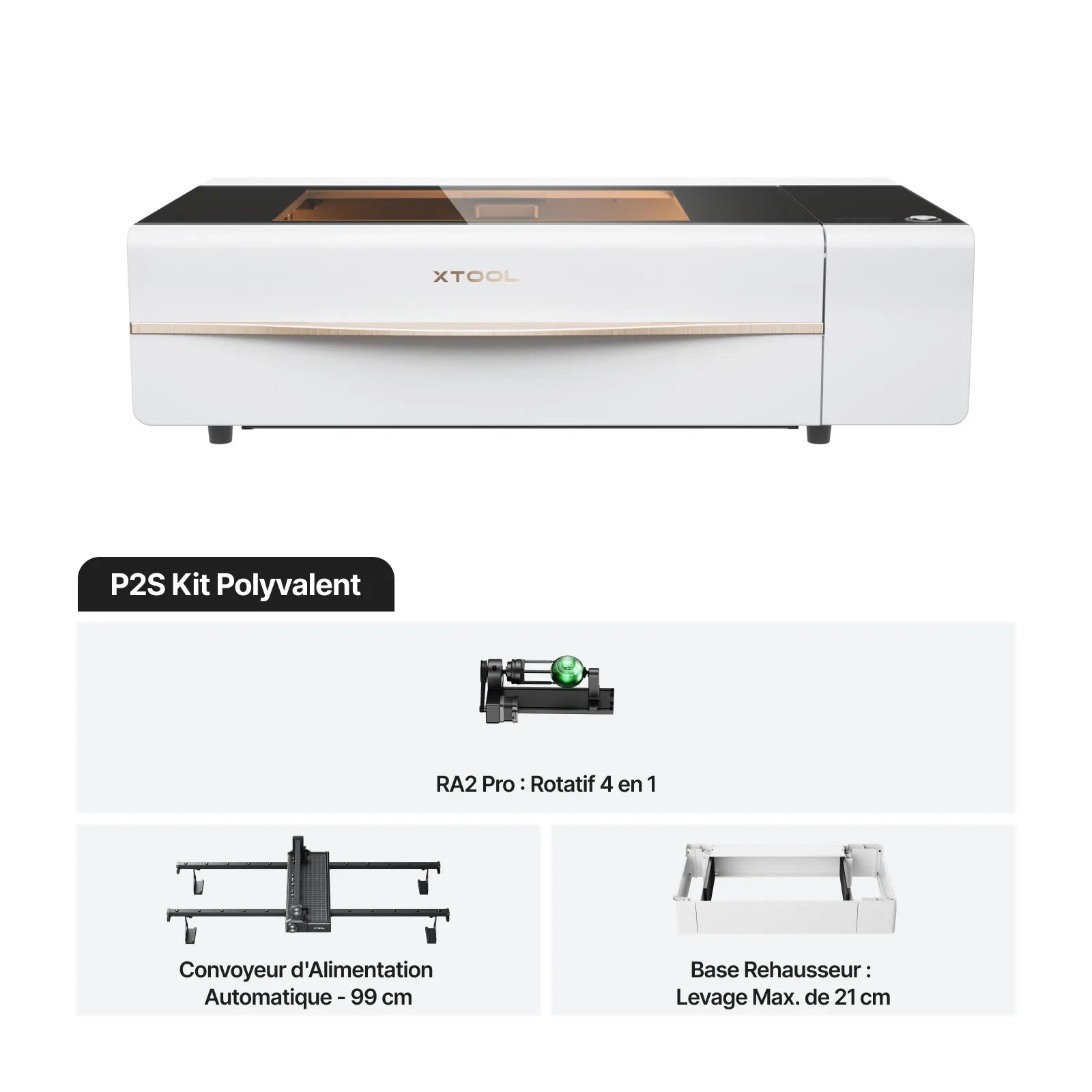 xTool P2S - Découpeur Laser CO2 de Bureau Polyvalent et Intelligent de 55W