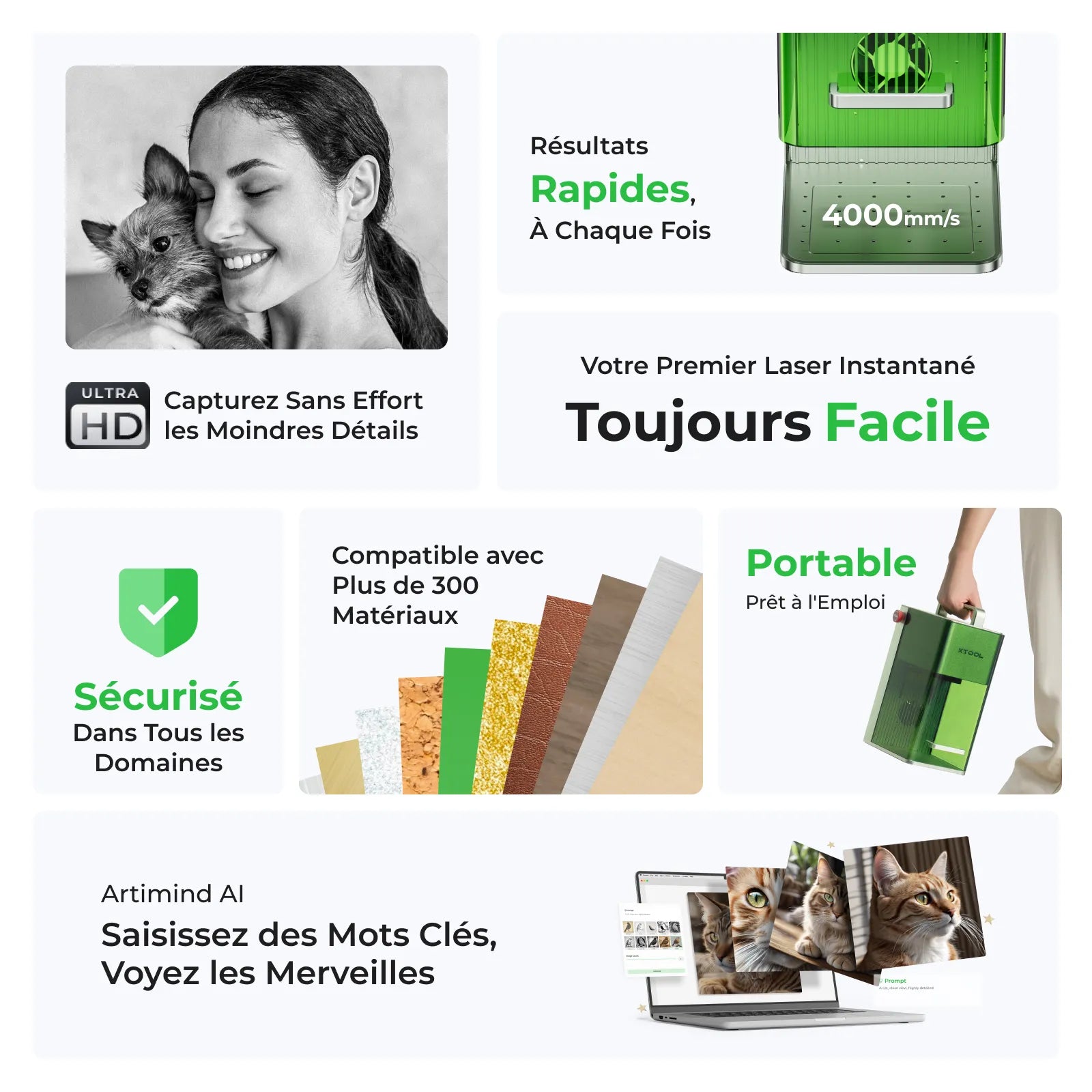 xTool F1 - Graveur Laser Portable et Haute Vitesse