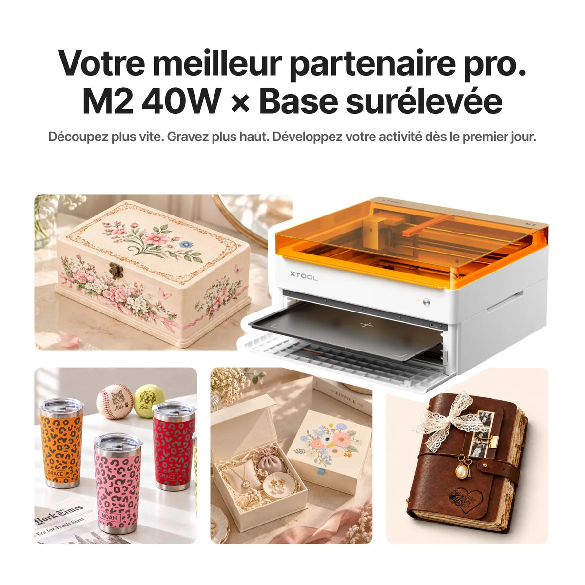 xTool M2 - Graveur Laser Créatif Couleur | Impression CMJN & Laser Diode