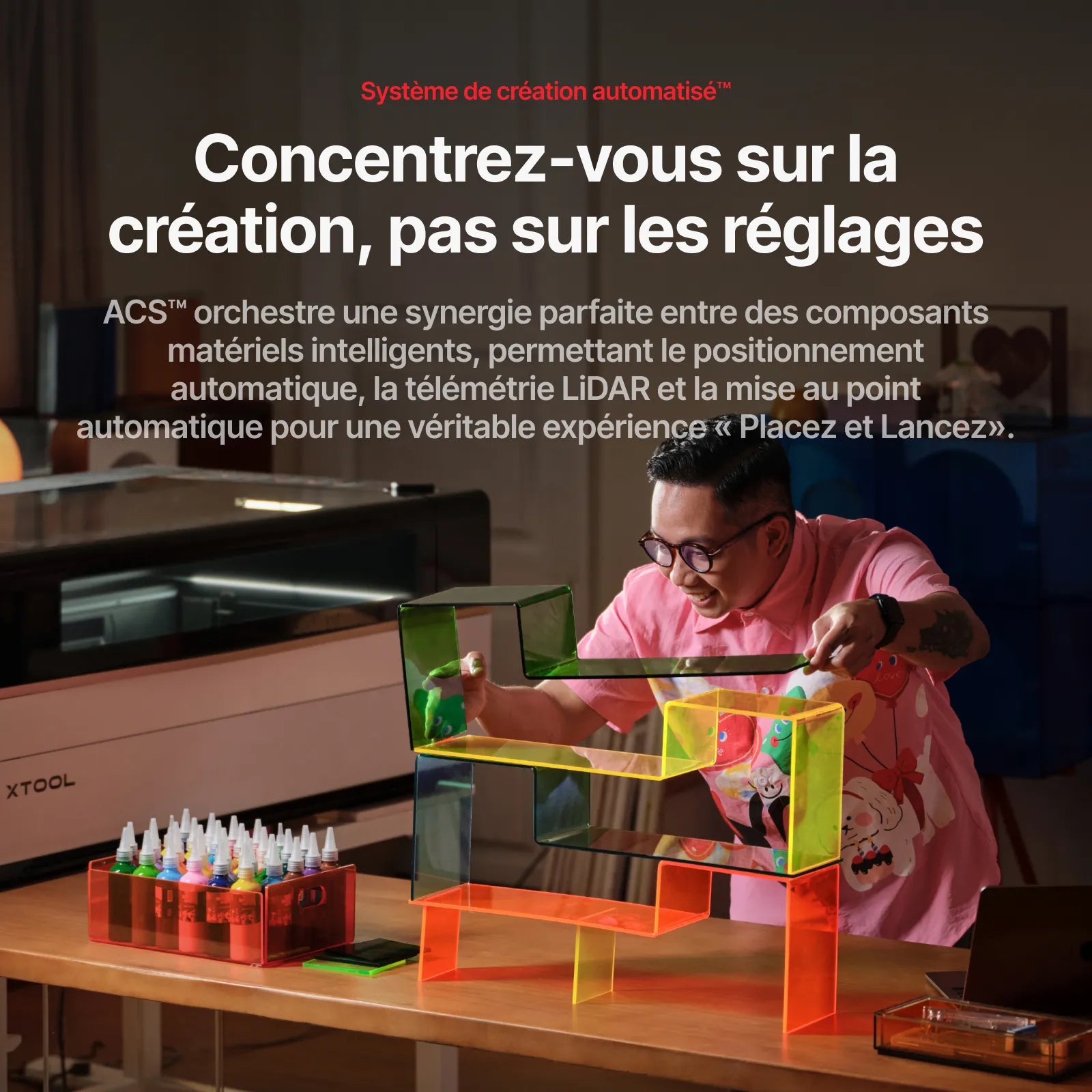 xTool P3 – Découpeur laser CO2 80 W avec Automatisation Intelligente