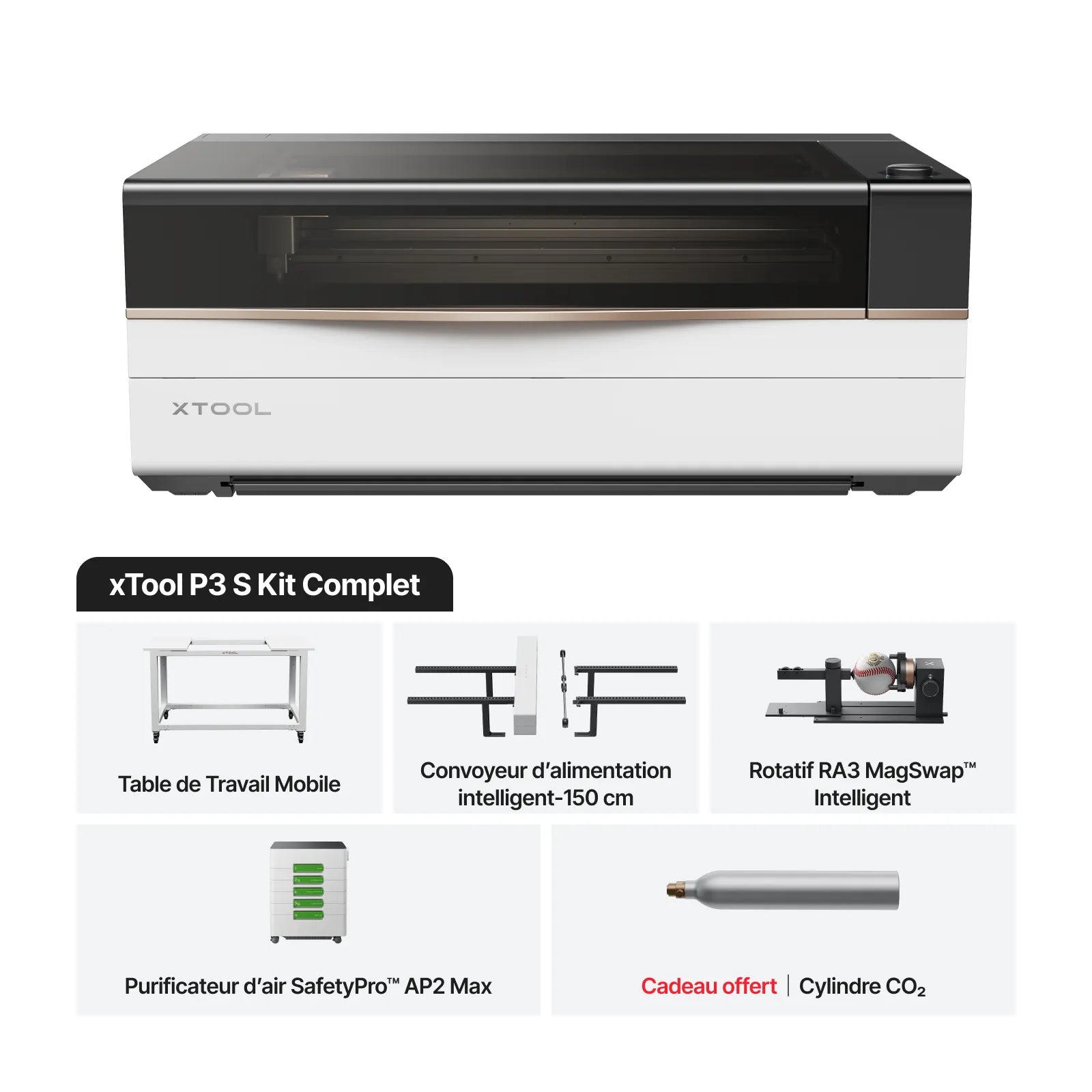 xTool P3 – Découpeur laser CO2 80 W avec Automatisation Intelligente