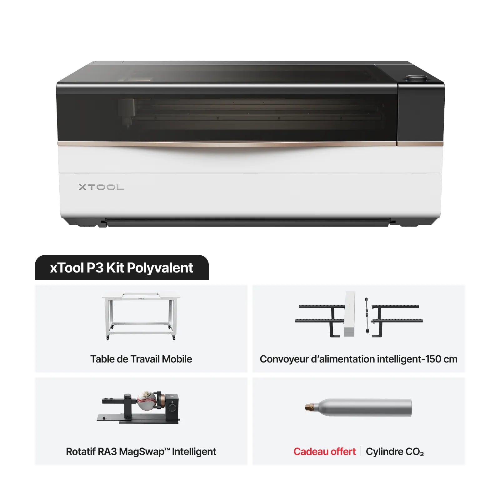 xTool P3 – Découpeur laser CO2 80 W avec Automatisation Intelligente