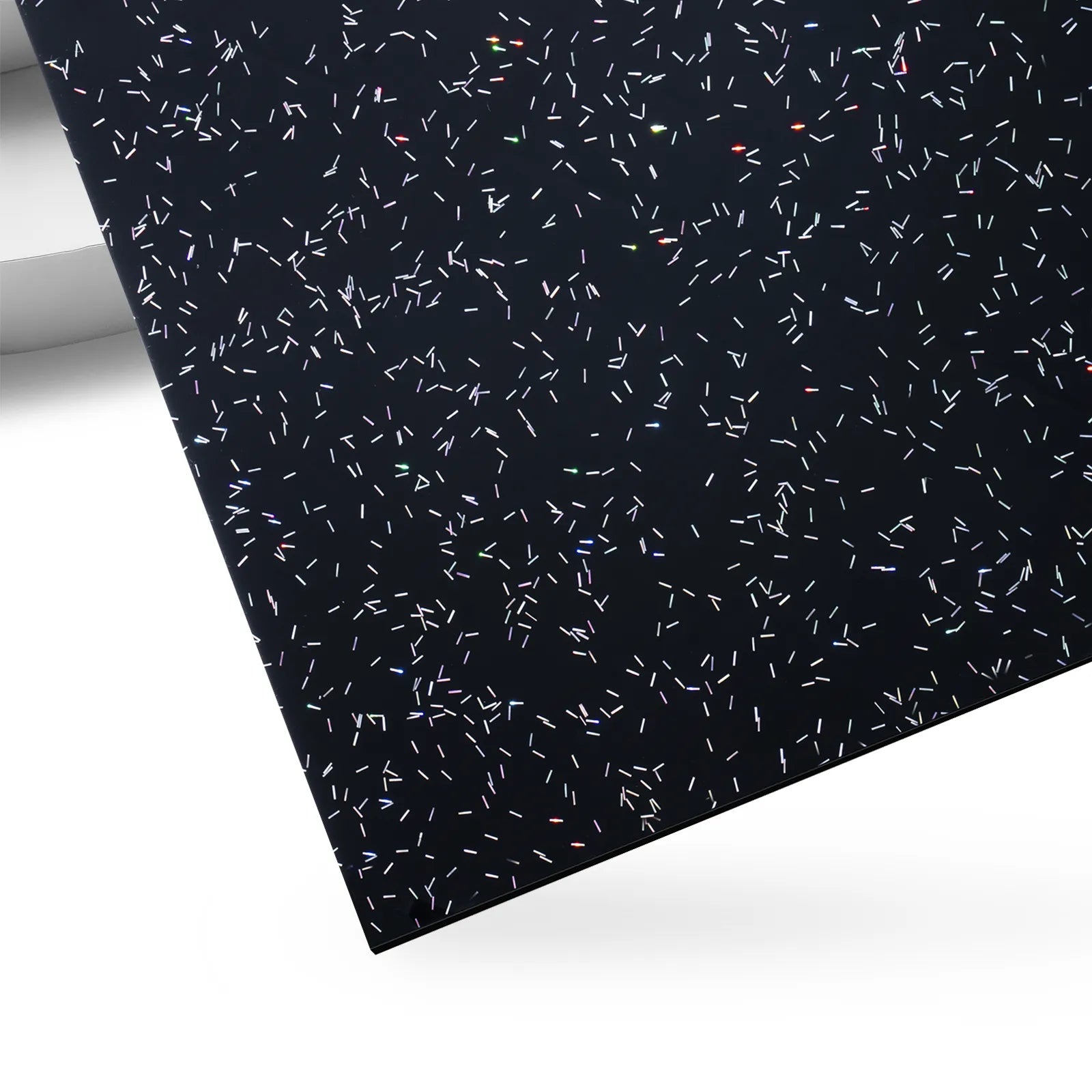 3mm x 30 x 30 cm Plaques acryliques noir pailleté (3 pcs)