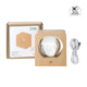 Base lumineuse LED carrée en bois de hêtre avec ouverture ronde pour boule de cristal K9