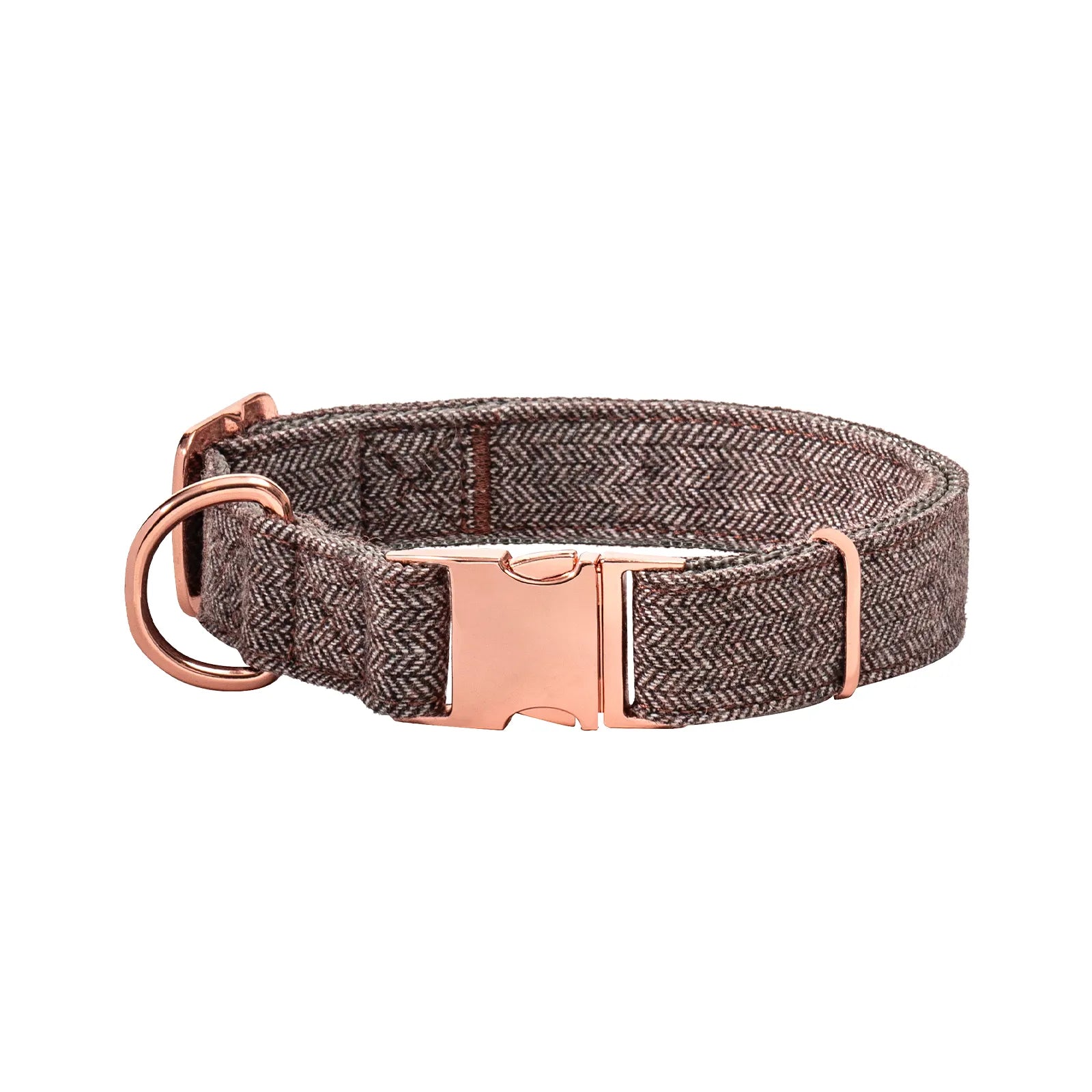 Collier pour chien en nylon tweed marron