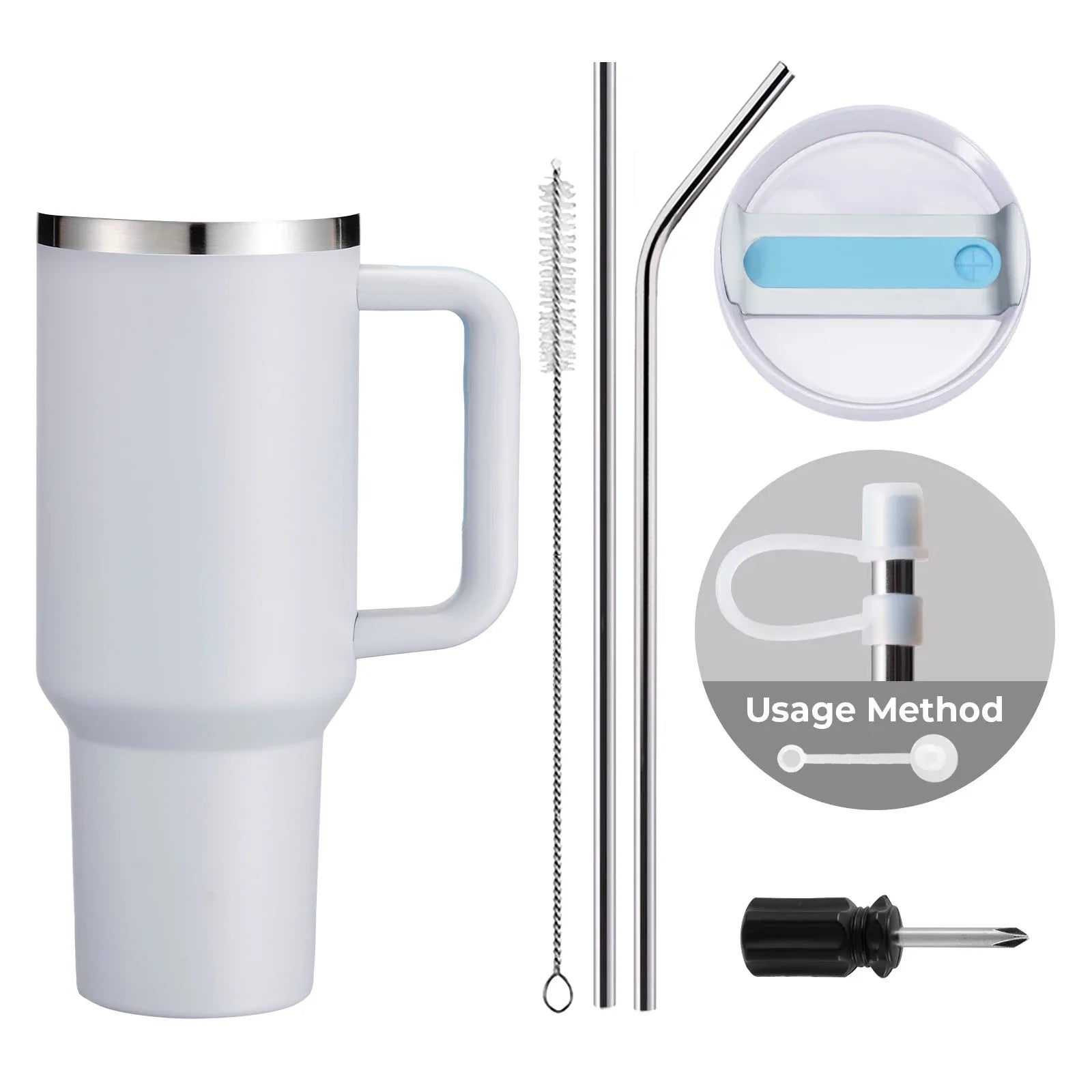 Gobelet en acier inoxydable de 40oz avec poignée amovible