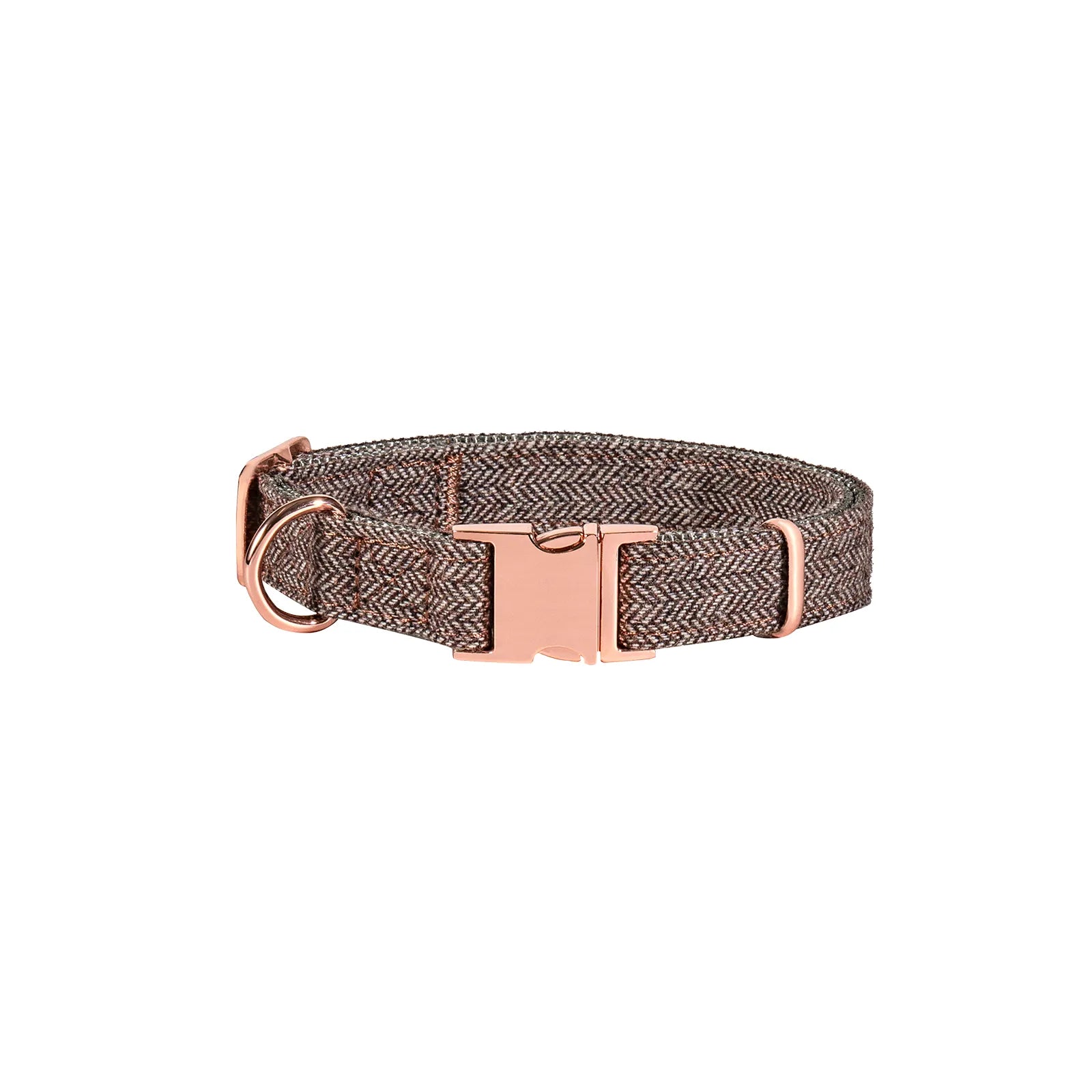 Collier pour chien en nylon tweed marron