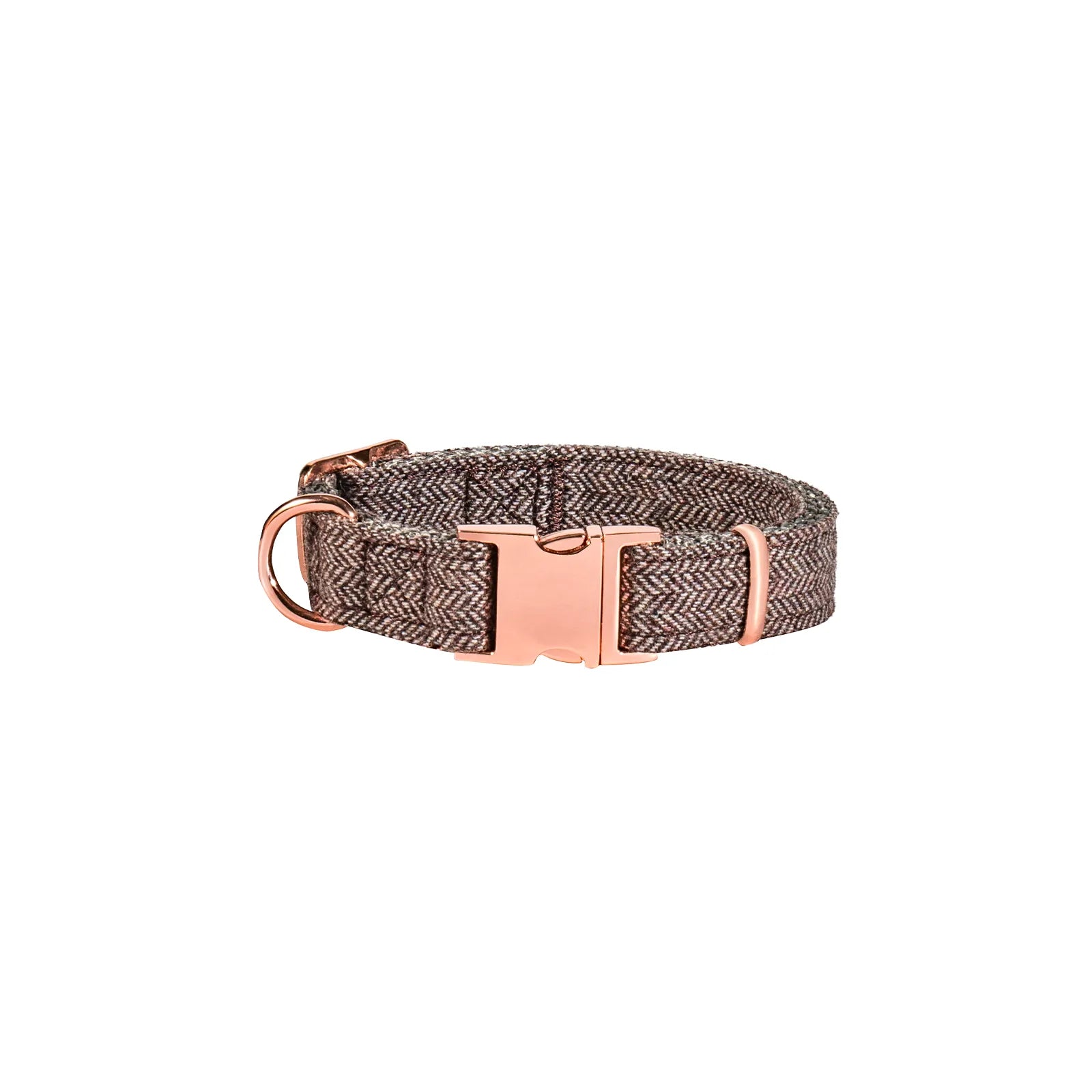 Collier pour chien en nylon tweed marron