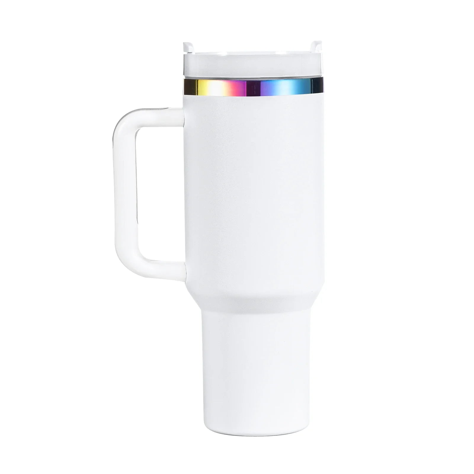 Gobelet en acier inoxydable blanc à irisé avec poignée amovible (1,18 L)