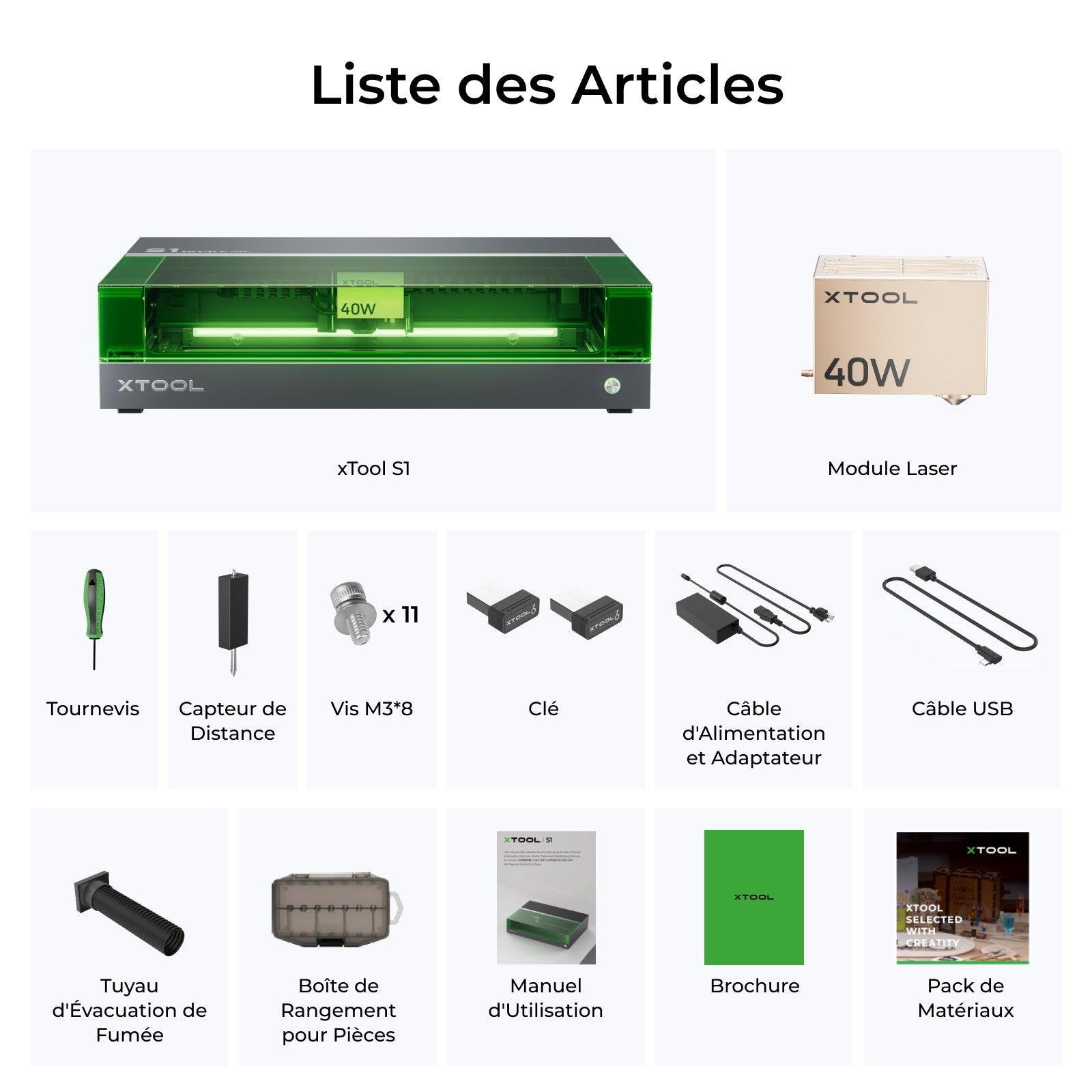 xTool S1 accessoire gravure laser