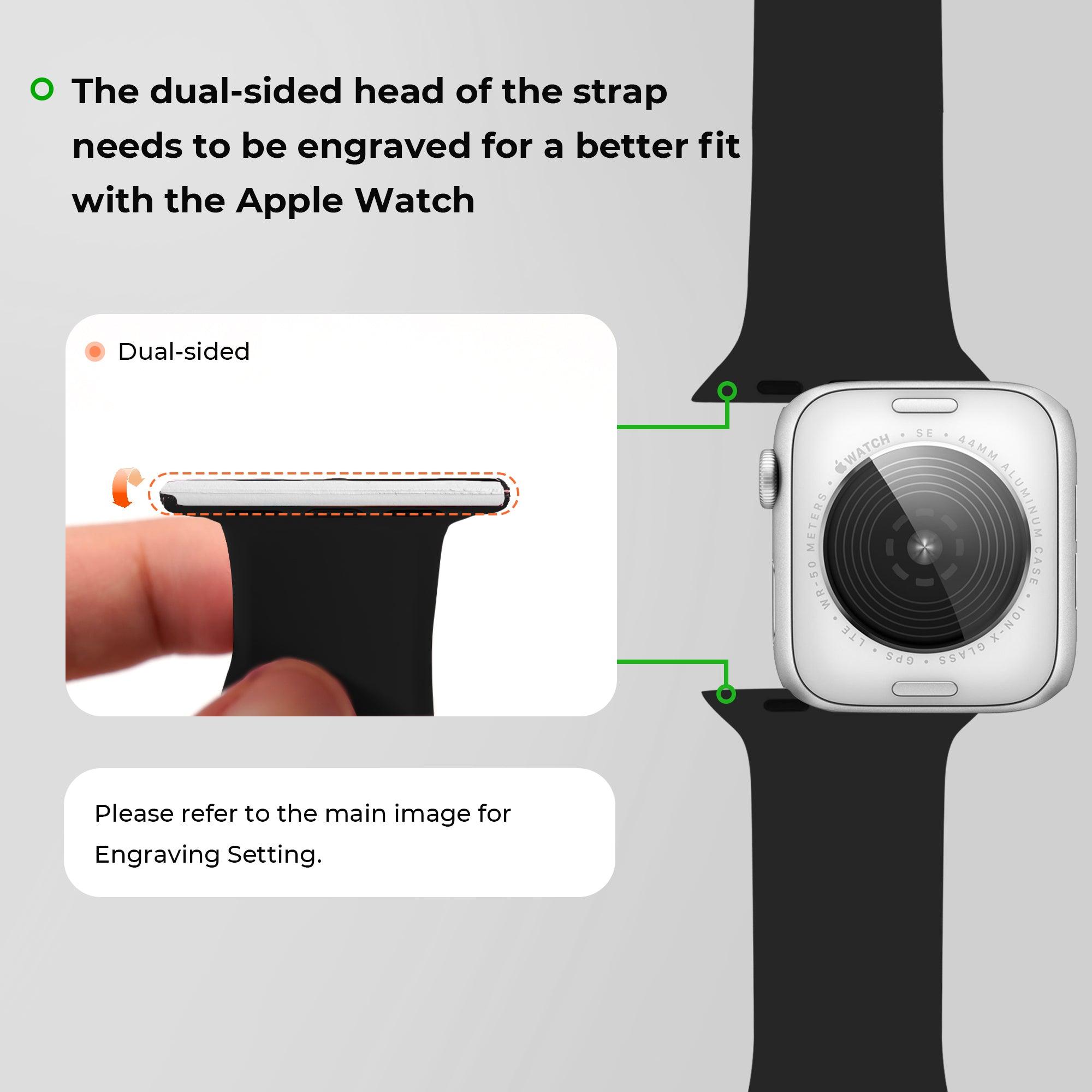 Bracelets Apple Watch en silicone avec remplissage blanc gravable au laser - xTool France Store