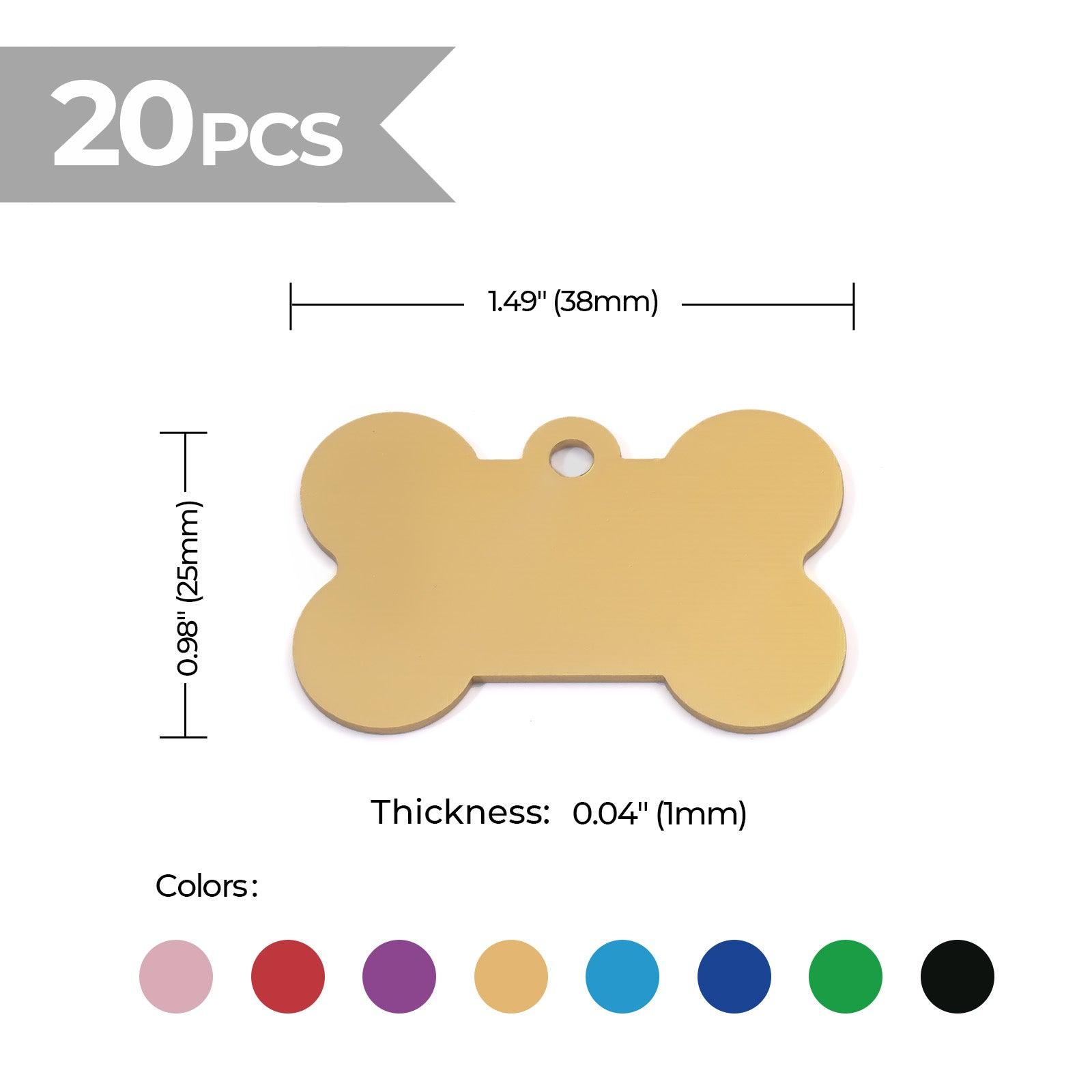 Plaques d'identité pour chien forme os alu anodisé (20Pcs) - xTool France Store