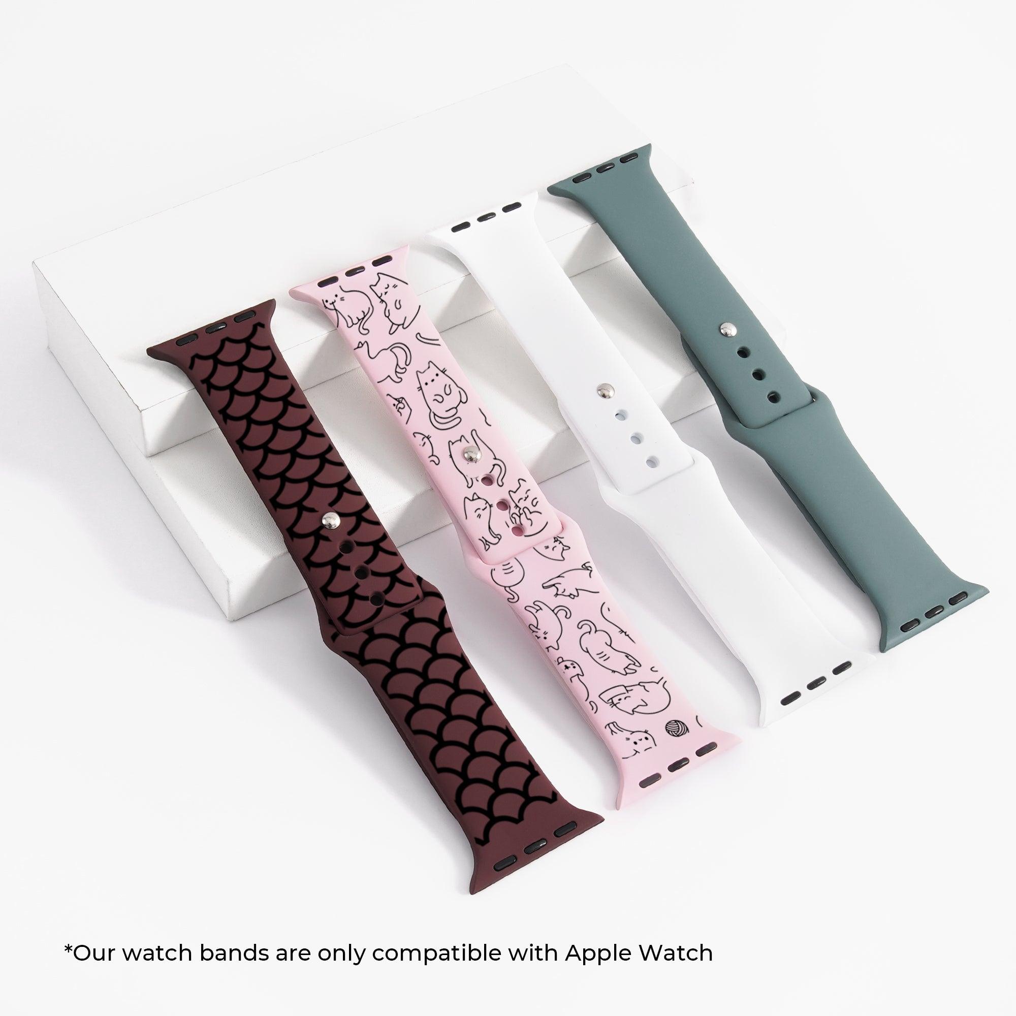 Bracelets Apple Watch en silicone avec remplissage noir gravable au laser - xTool France Store