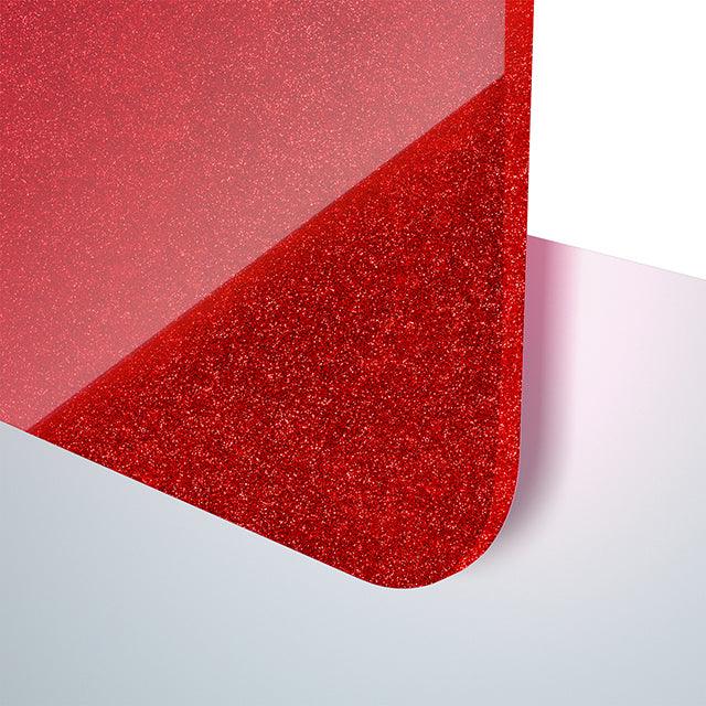 Feuille d'acrylique brillante opaque rouge pailleté de 3 mm (2 pièces) - YAC015 - xTool France Store