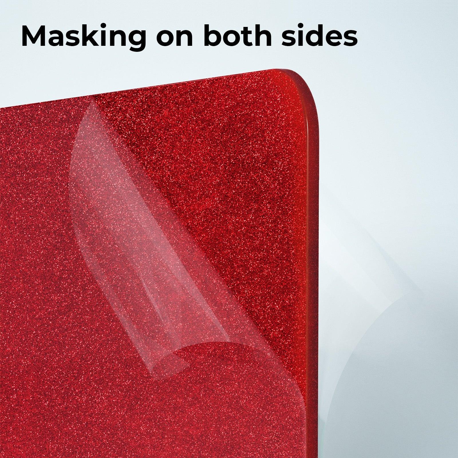Feuille d'acrylique brillante opaque rouge pailleté de 3 mm (2 pièces) - YAC015 - xTool France Store