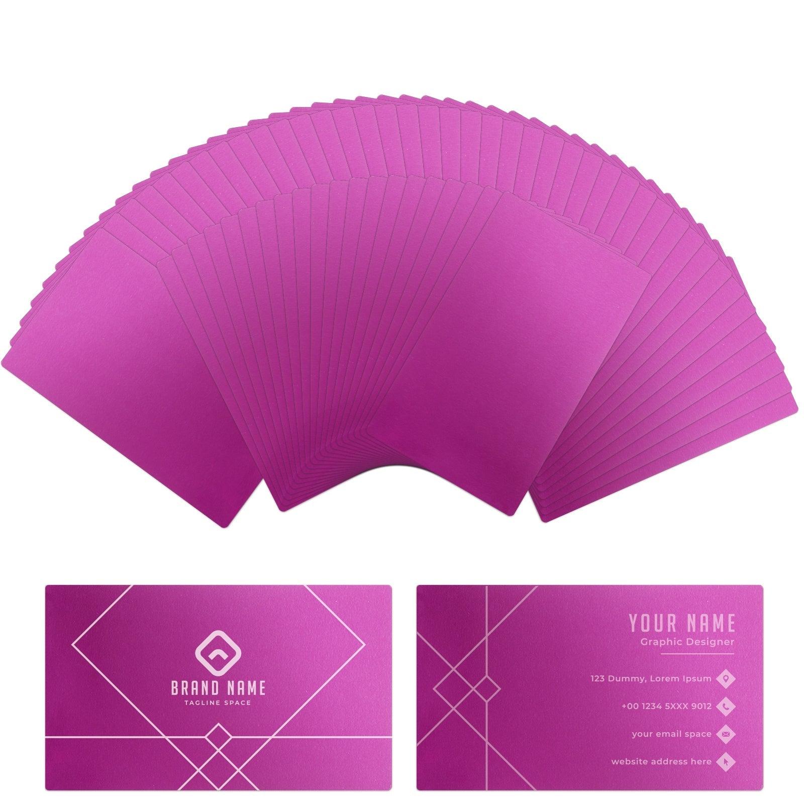 Cartes de visite en métal violet (60pcs)